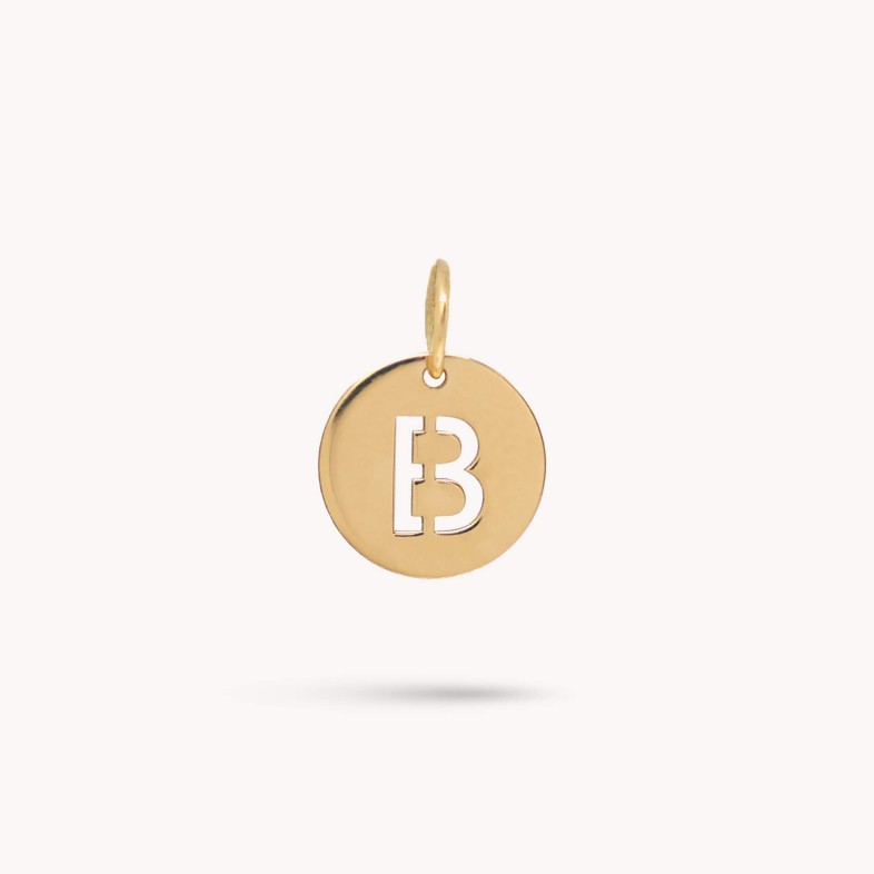 Letter B Gold Charm - 10 mm