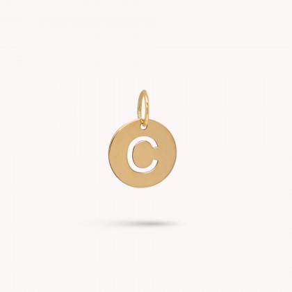 Letter C Gold Charm - 10 mm