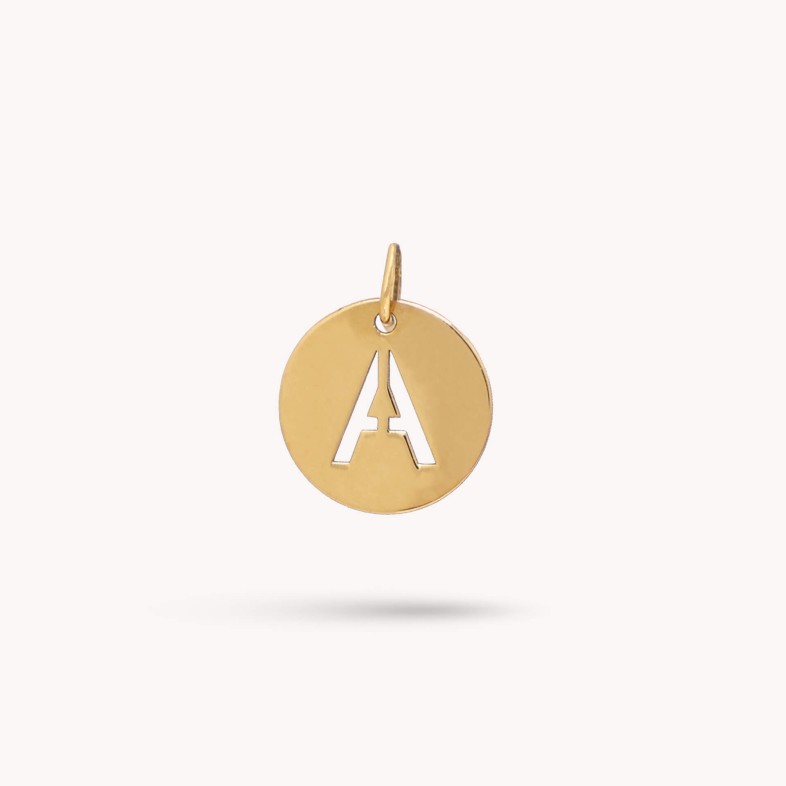 Letter A Gold Charm - 10 mm