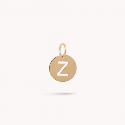 Medalha Letra Z em Ouro - 10 mm