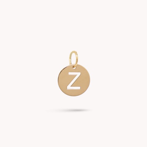 Letter Z Gold Charm - 10 mm