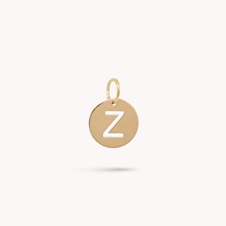 Letter Z Gold Charm - 10 mm