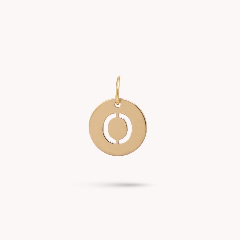 Letter O Gold Charm - 10 mm