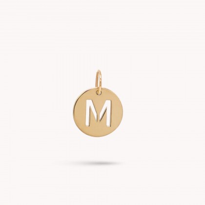 Letter M Gold Charm - 10 mm