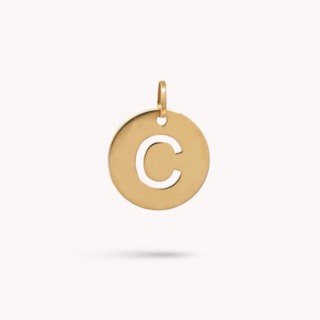 Letter C Gold Charm - 15 mm