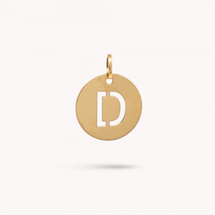 Letter D Gold Charm - 15 mm