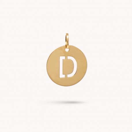 Letter D Gold Charm - 15 mm