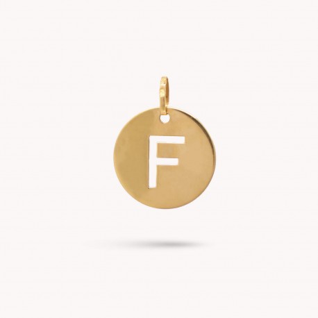 Letter F Gold Charm - 15 mm