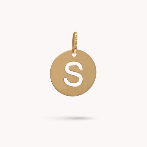 Letter S Gold Charm - 15 mm