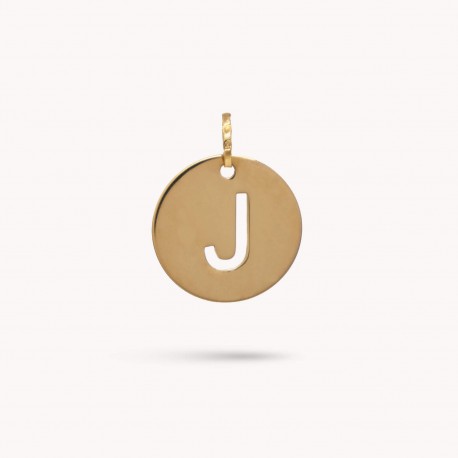 Medalha Letra J em Ouro - 15 mm