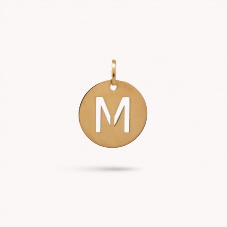 Letter M Gold Charm - 15 mm