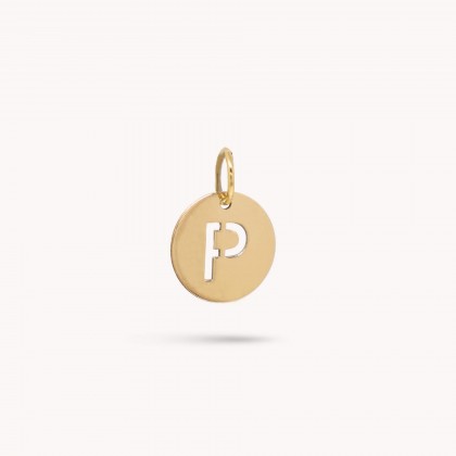 Letter P Gold Charm - 10 mm